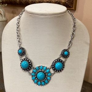 Wild & Free Silver and Turquoise color necklace